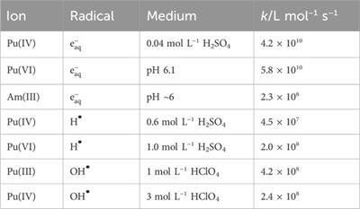 Radiation chemical processes in the water layer on the surface of PuO2